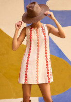 Summer Round Neck Print Casual Short Dress Summer Round Neck Print Casual Short Dress