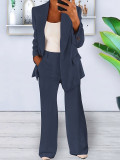 Spring/Summer Fashion Turn-Down Collar Blazer Pants Set