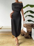 Women Summer Satin Maxi Dress