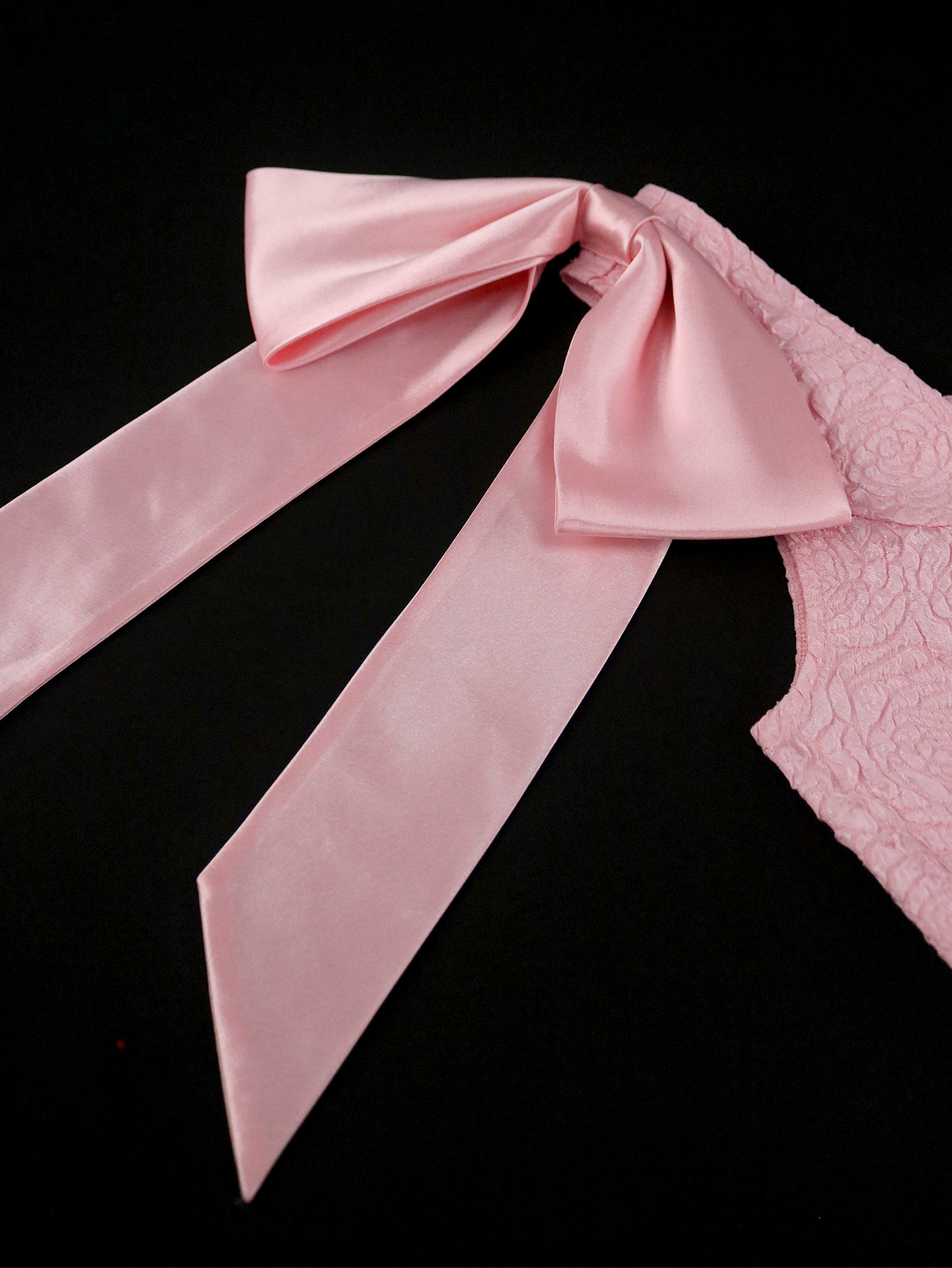 Women's Elegant Bow Lace-Up Rose Jacquard High-Waist A-Line Formal Party Gown