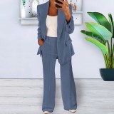 Spring/Summer Fashion Turn-Down Collar Blazer Pants Set