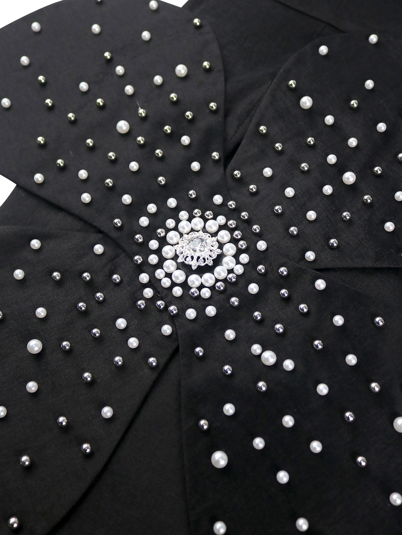 Sexy Off Shoulder Puff-Sleeve Beaded Black Party Mini Dress