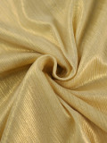 Sexy V-Neck Ruffle-Sleeve Party Dress Chic High-Waist Gold Evening Gown