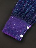 Sexy V-Neck Sequin Long-Sleeve Dress Purple Elegant Formal A-Line Gown