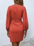 Women Spring Summer Sexy Lace-up Satin Dress