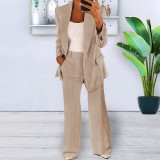 Spring/Summer Fashion Turn-Down Collar Blazer Pants Set