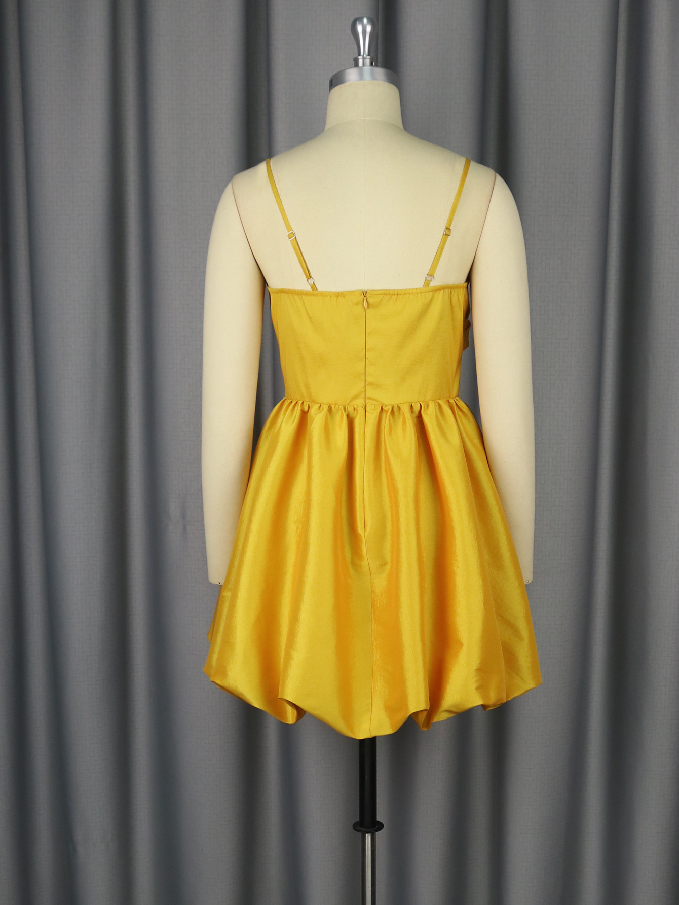 Floral Strapless Mini Dress Sexy Elegant Gold Party Gown