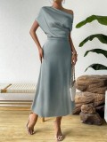 Women Summer Satin Maxi Dress