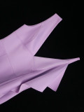 Women's Sexy V-Neck Strap Dress Chic Ruffle Hem Bodycon Formal Party Gown
