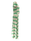 Elegant Holiday Casual Short-Sleeve Top & Pencil Skirt Set