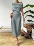 Women Summer Satin Maxi Dress