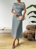 Women Summer Satin Maxi Dress