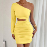 Women Slash Shoulder Cutout Bodycon Sexy Dress