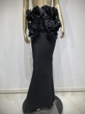 Floral Bustier Top & Long Skirt Beach Party Outfit