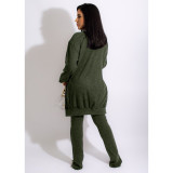 Women Jacket and Pocket Pants Three Piece Set