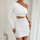 Women Slash Shoulder Cutout Bodycon Sexy Dress