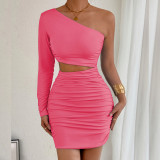 Women Slash Shoulder Cutout Bodycon Sexy Dress
