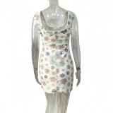 Women Spring/Summer Floral Sequin Slit Bodycon Sexy Dress