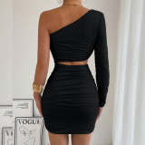 Women Slash Shoulder Cutout Bodycon Sexy Dress