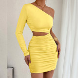 Women Slash Shoulder Cutout Bodycon Sexy Dress