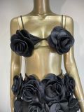 Floral Bustier Top & Long Skirt Beach Party Outfit