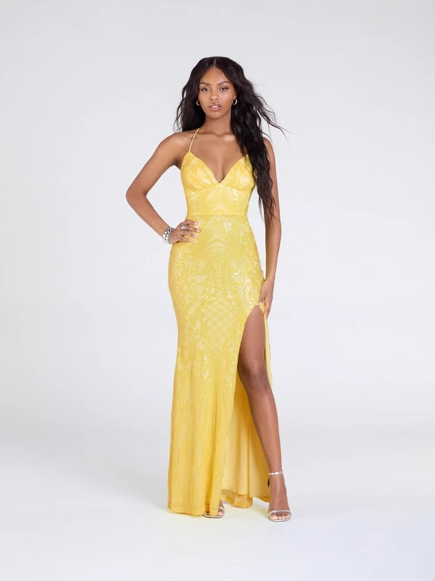 Women Party Sequined V-Neck Sexy Evening Dress