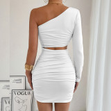 Women Slash Shoulder Cutout Bodycon Sexy Dress