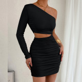 Women Slash Shoulder Cutout Bodycon Sexy Dress