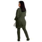 Women Jacket and Pocket Pants Three Piece Set