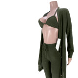 Women Jacket and Pocket Pants Three Piece Set