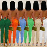 Women Sexy Casual Halter Neck Backless Solid Jumpsuit