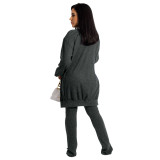 Women Jacket and Pocket Pants Three Piece Set