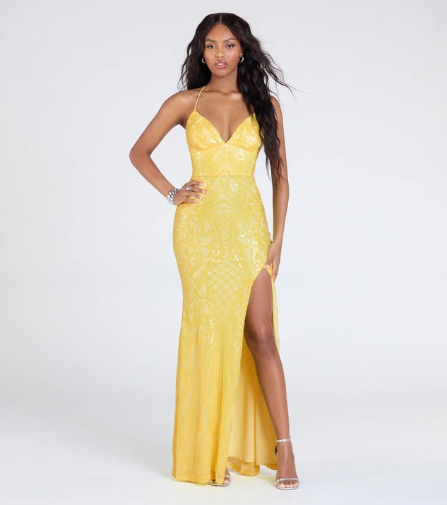 Women Party Sequined V-Neck Sexy Evening Dress