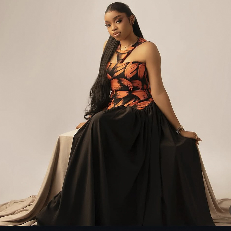 Women Autumn Elegant V-Neck Print Dress