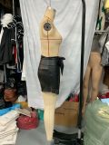 Women Casual Solid Leather Shorts