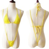 Solid Color Two Piece Bikini Set Women's Sexy Swimsuit