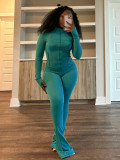 Spring/Summer Casual Sexy Tight-Fitting Bell Sleeve Two-Piece Pants Set