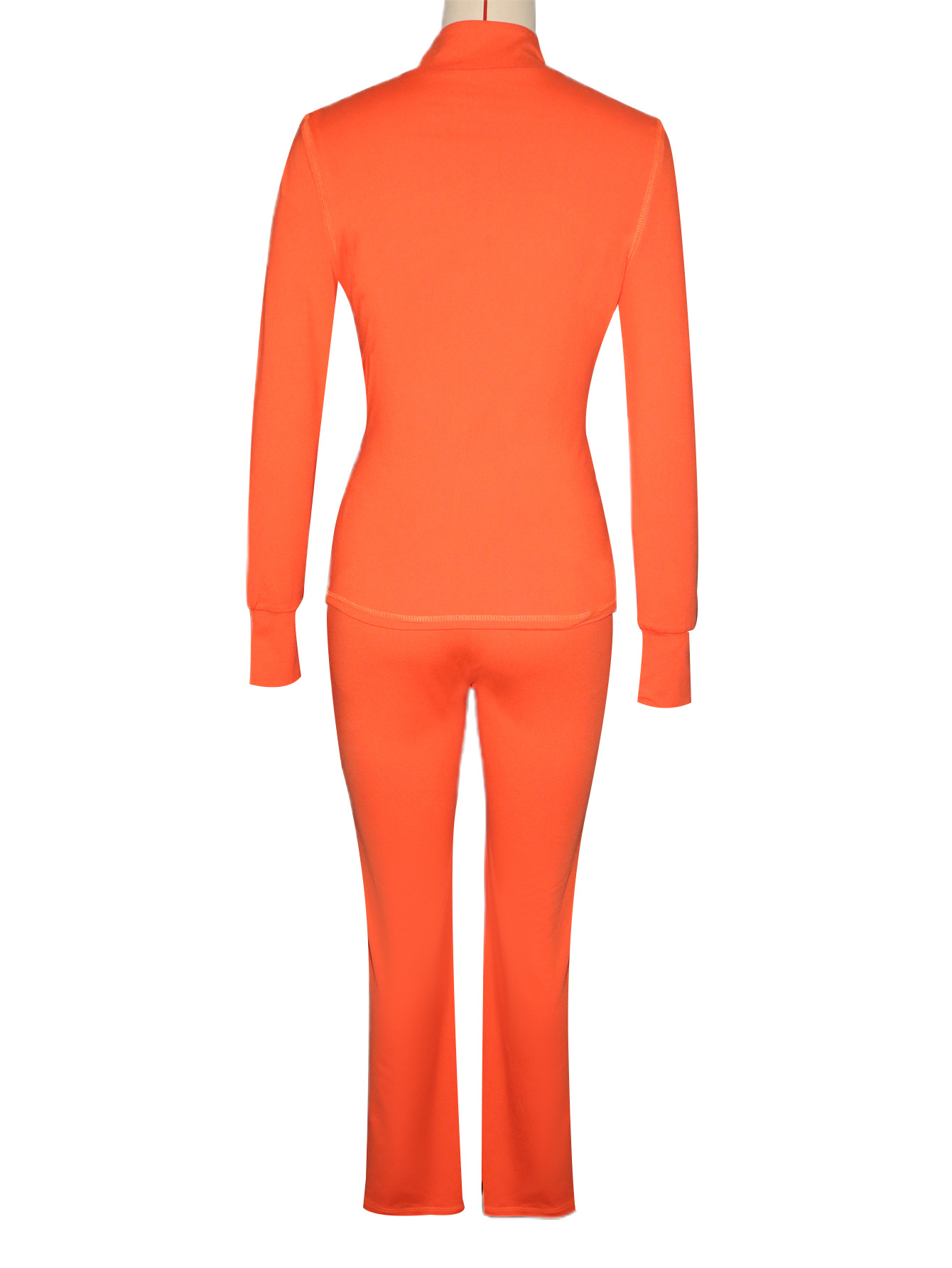 Fashion Casual Sportswear Set Women's Long-Sleeve Zip-Up Slim Fit Two-Piece Pants Set