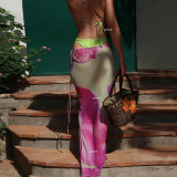 Triangular Multi-Color Three-Piece Bikini