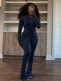Spring/Summer Casual Sexy Tight-Fitting Bell Sleeve Two-Piece Pants Set