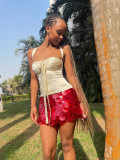 Glitter Sexy Solid Color Short Sequin Mini Skirt