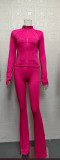 Spring/Summer Casual Sexy Tight-Fitting Bell Sleeve Two-Piece Pants Set
