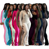 Spring/Summer Casual Sexy Tight-Fitting Bell Sleeve Two-Piece Pants Set