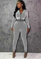 Fashion Casual Sportswear Set Women's Long-Sleeve Zip-Up Slim Fit Two-Piece Pants Set Fashion Casual Sportswear Set Women's Long-Sleeve Zip-Up Slim Fit Two-Piece Pants Set