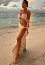 Sexy Braided Bikini Three-Piece Skirt Set