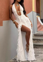 Sexy Deep V Halter Neck Dress Elegant Party Gown Sexy Deep V Halter Neck Dress Elegant Party Gown
