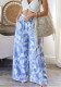 Summer Geometric Print Wide-Leg Casual Pants