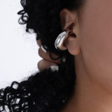 Geometric Shiny Gold-Plated Clip-On Earrings