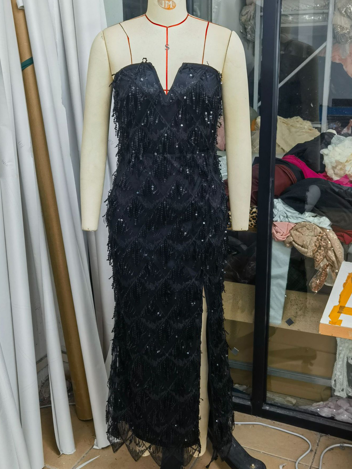 Women Sexy Backless Sequin Birthday Party Evening Dress