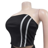 Women Summer Sexy Strapless Top and Two-Piece Pants Set